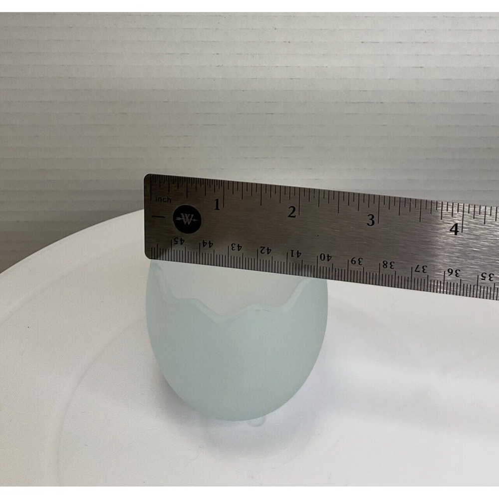 Vintage Biedermann‎ Light Blue Frosted Glass - Broken Egg Votive Candle Holder - Picture 6 of 7